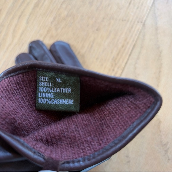 VTG  ETIENNE AIGNER Gloves Womens Leather Cashmere Lined Brown XL NWT nOS - Picture 7 of 7